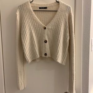 crop button down sweater